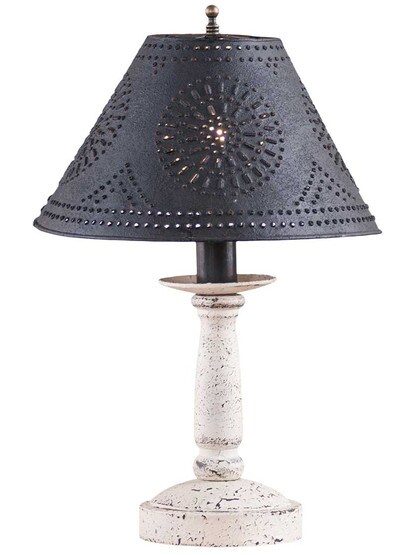 Butcher's Table Lamp in Vintage White.